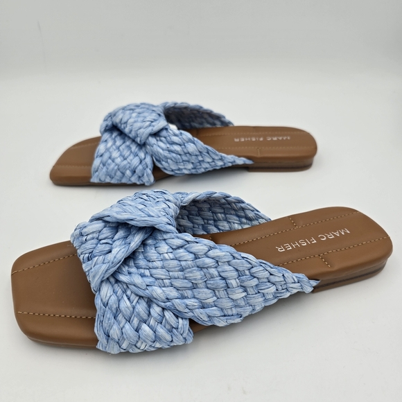 NWOT Marc Fisher Lasket Flat Slide Sandals, Surf Blue, Women's 5.5M - Picture 6 of 12